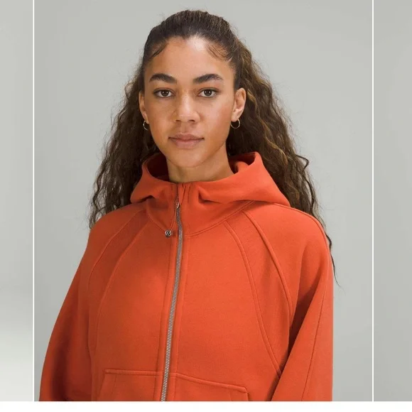 lululemon scuba oversize full zip Women's Orange Hoodie canyon orange M/L - Picture 3 of 10